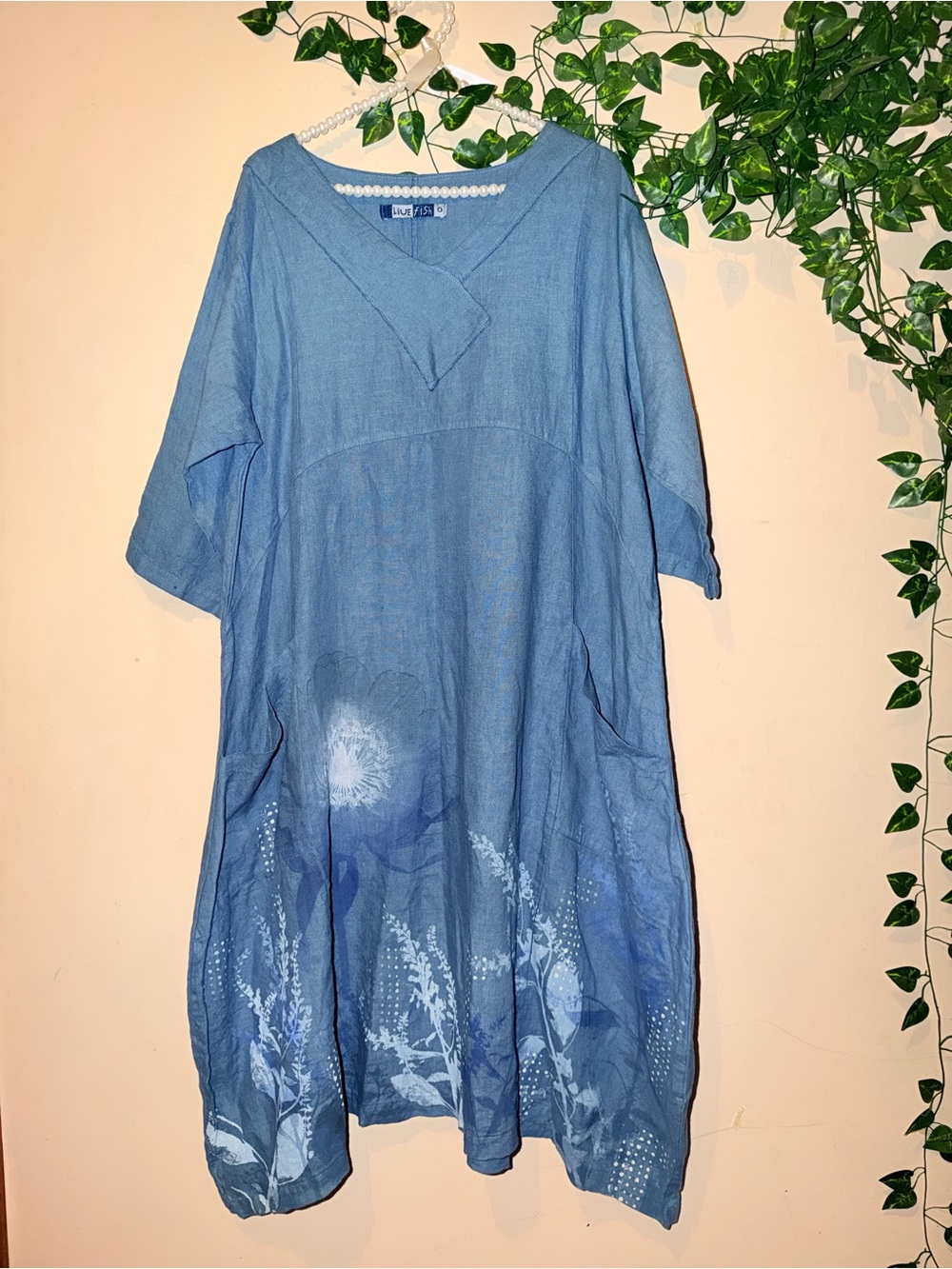 Blue Fish Blue Floral Midi Dress